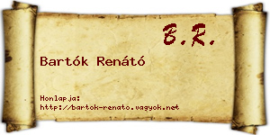 Bartók Renátó névjegykártya